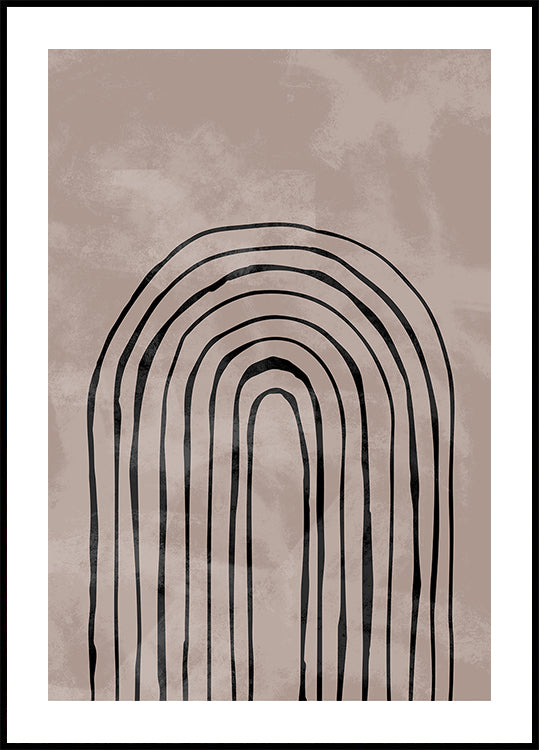 Bogen-Einbahnstraßen-Poster Nr. 4 in Schwarz