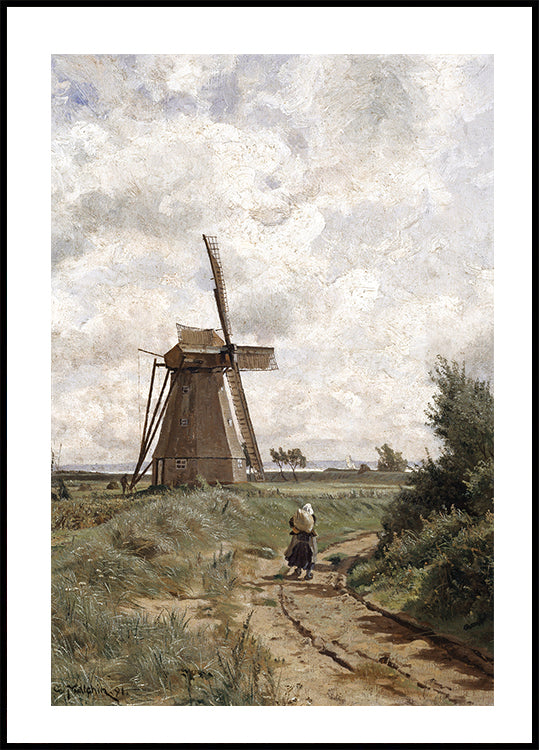 Windmühle Bei Ahrenshoop von Carl Malchin Poster - Posterbox.dk