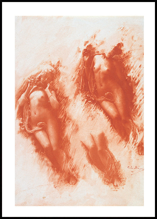 Studie in Orange von René Le Bègue Poster - Posterbox.dk