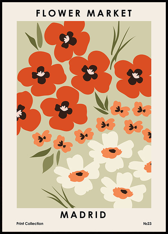 Blumenmarkt Madrid Poster