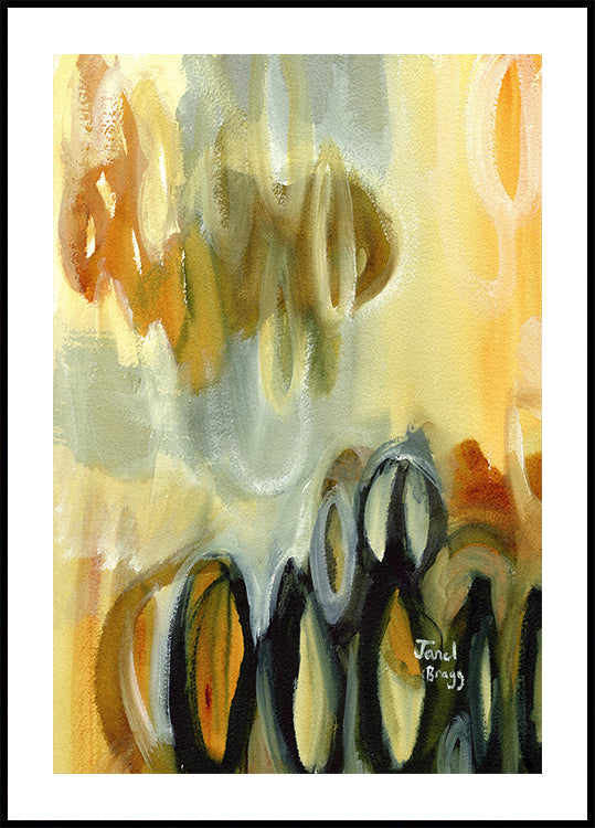 Abstrakt mit Ovalen und Goldplakat