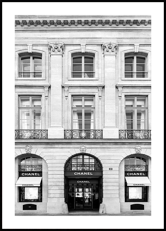 Chanel Paris Boutique Schwarz-Weiß-Poster