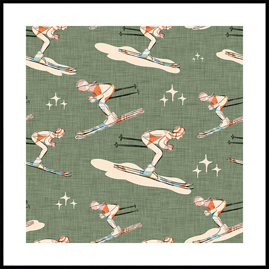 Wintersport Retro Vintage Ski Blue.png Poster