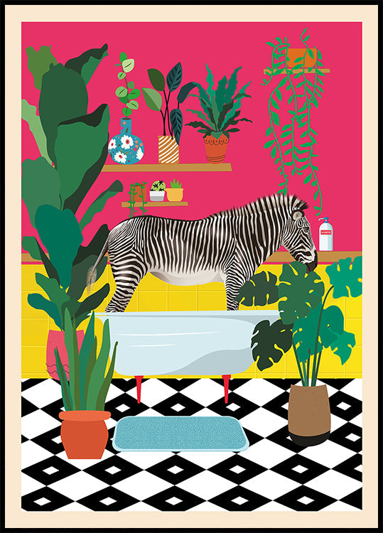 Zebra-Badezeit