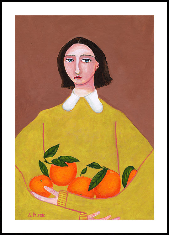 Poster „Dame mit Orangen“.