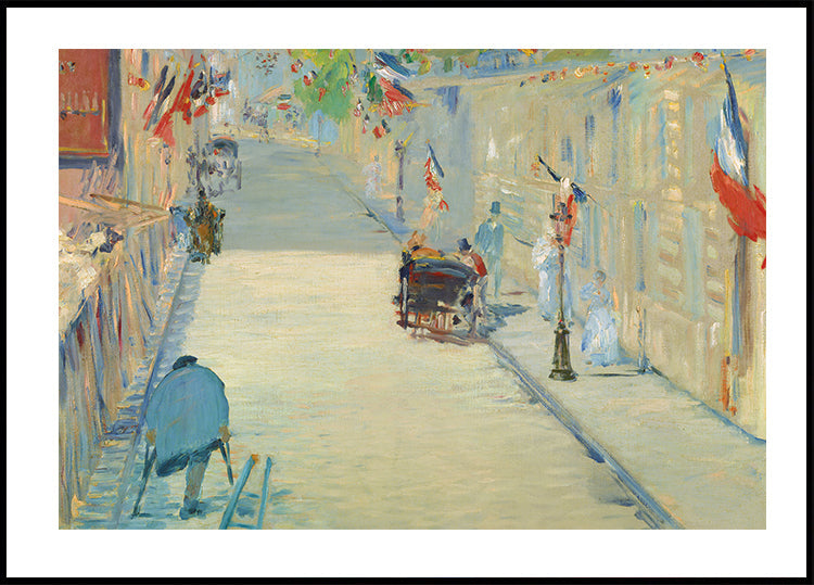 Die Rue Mosnier mit Flaggen von Édouard Manet Poster - Posterbox.dk