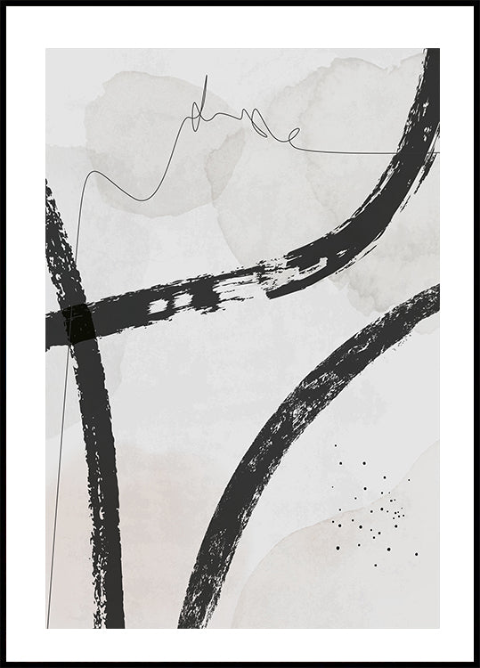 Abstraktes Line-Art-Kompositionsposter - Posterbox.dk
