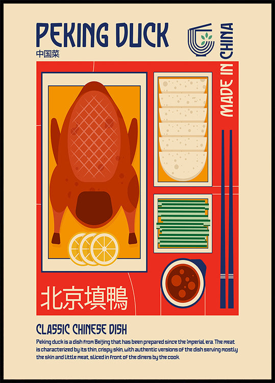 Peking-Ente Japanisches Essensdruck-Poster