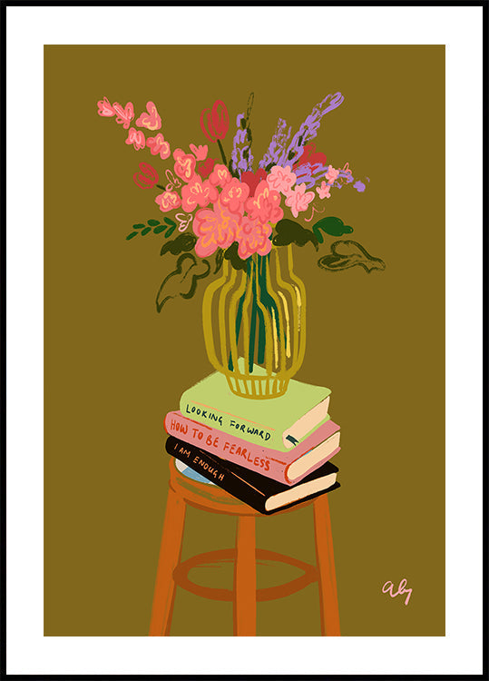 Poster mit Blumenvase