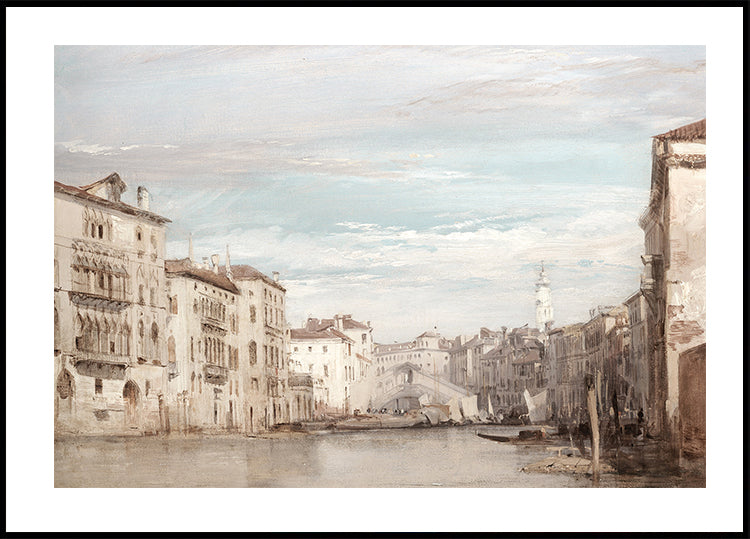 Der Canal Grande in Venedig mit Blick auf den Rialto von Richard Parkes Bonington Poster - Posterbox.dk