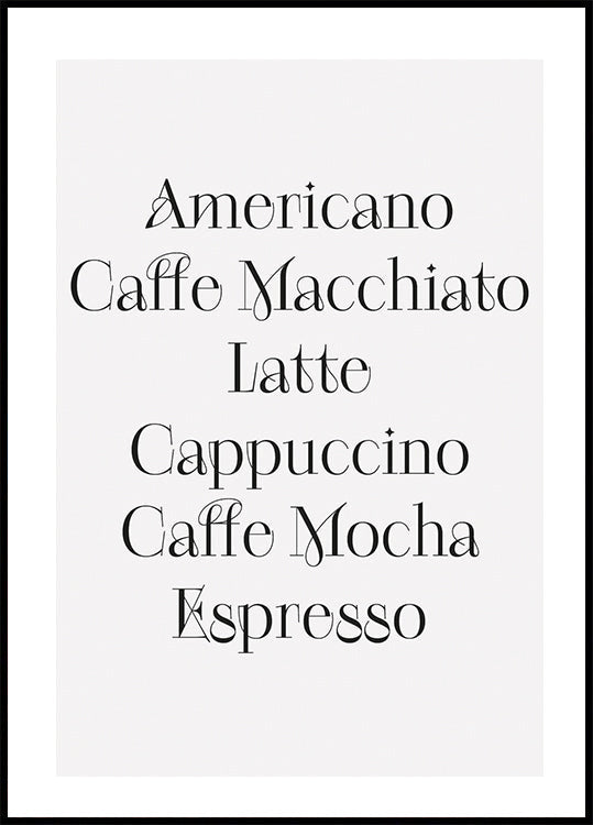 Kaffeegetränke Poster - Posterbox.dk