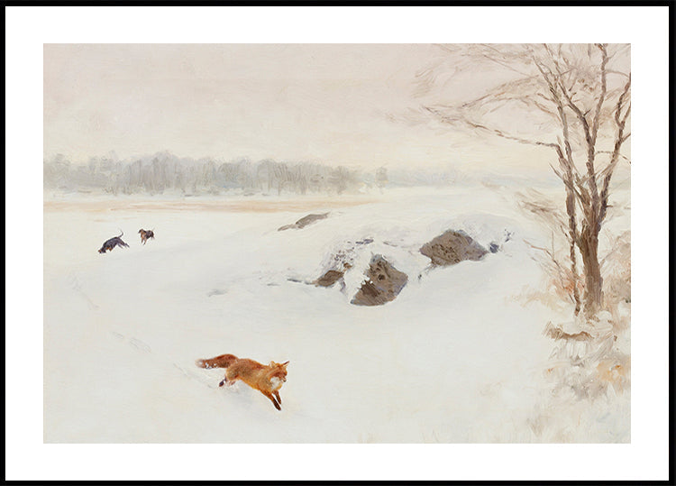 Bruno Liljefors – Jäger auf Stand in Winterlandschaft 1893 Poster