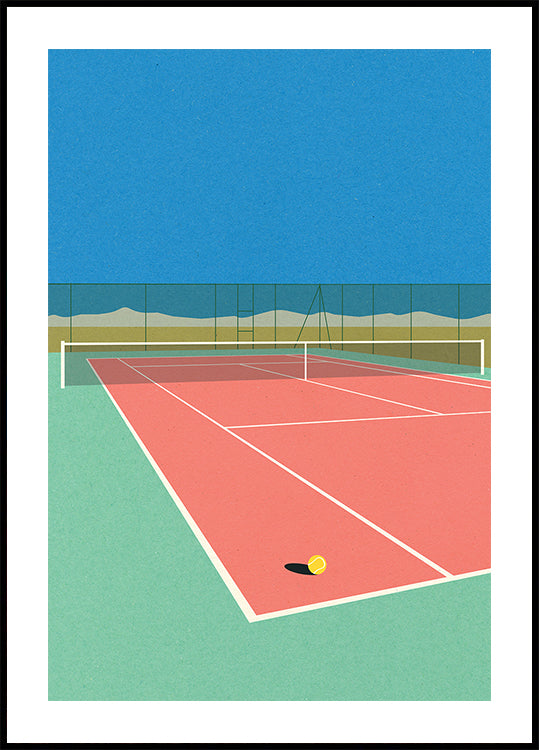 Tennisplatz im Wüstenplakat