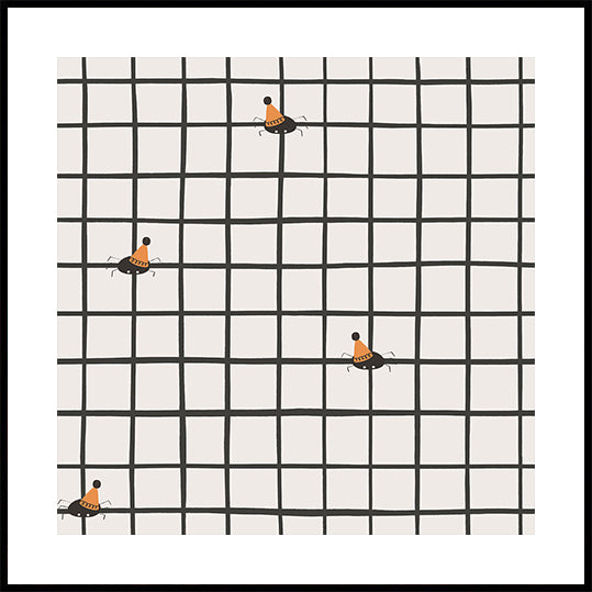 Poster mit gesprenkelten Spinnen