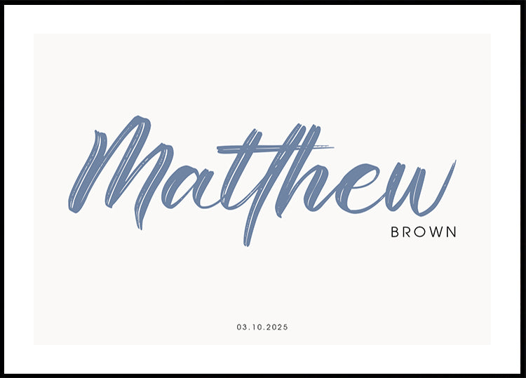 Personalisiertes minimalistisches Poster mit Babynamen