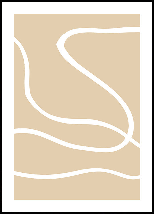 Beige Linien 01 Poster