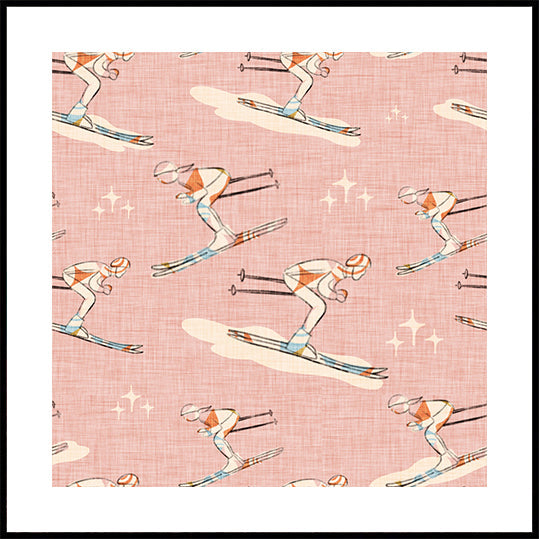 Wintersport Retro Vintage Ski Blue.png Poster