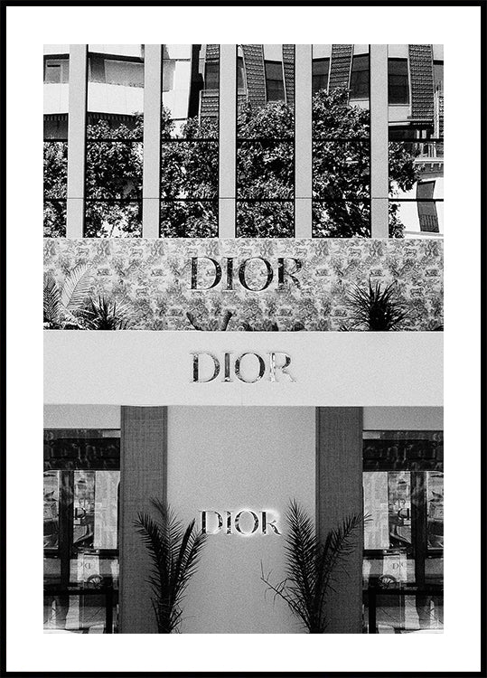 Dior Madrid Boutique Schwarz-Weiß-Poster