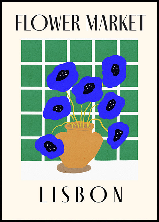 Blumenmarkt Lissabon Portugal Poster