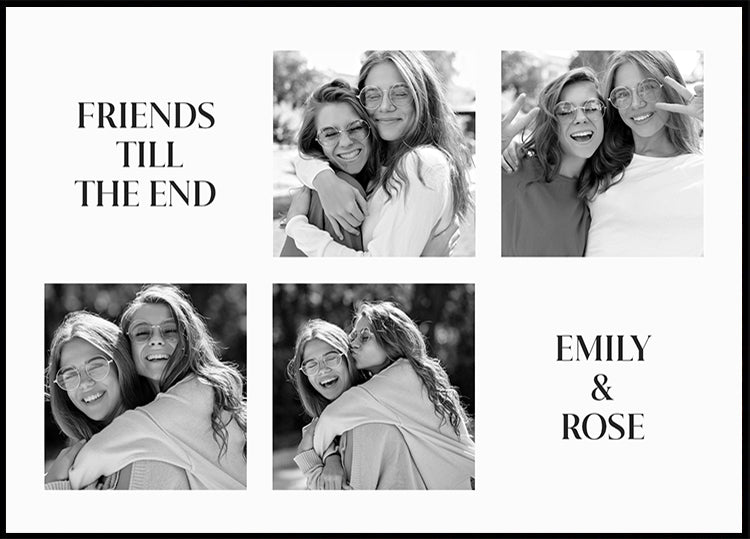 Personalisiertes Fotocollage-Poster „Friends Till The End“.