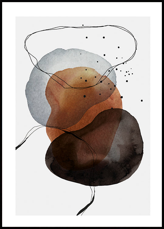Poster mit abstrakten Aquarellformen - Posterbox.dk