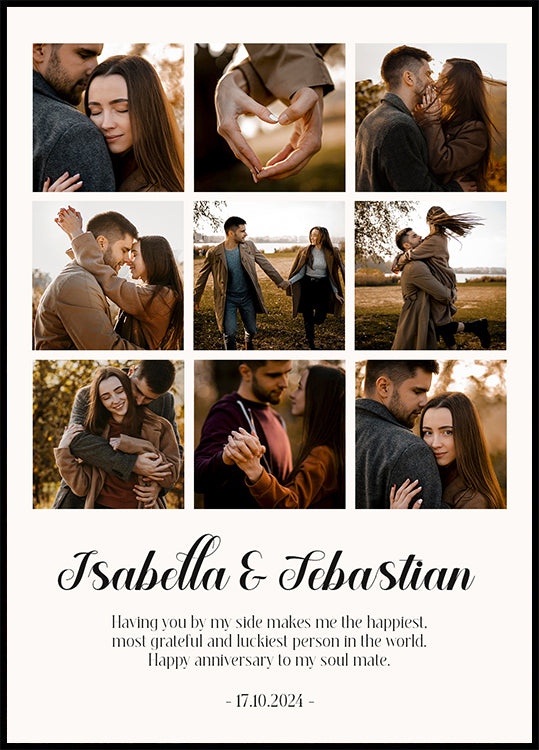 Personalisiertes Fotocollage-Plakat zum Paarjubiläum