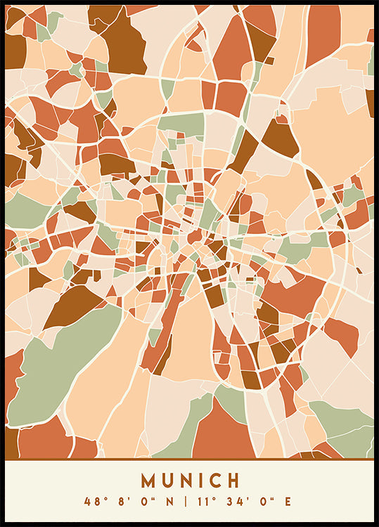 Black Maps Erdtöne 57 Poster