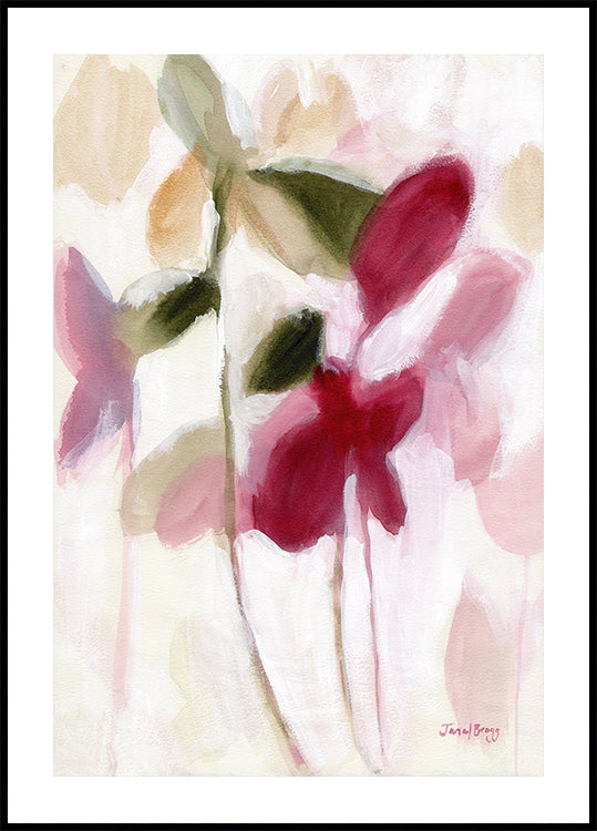 Botanisches Poster in Violett und Gold