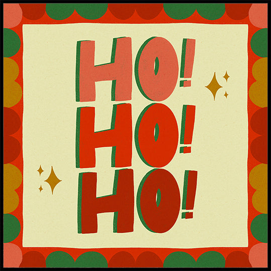 Ho Ho Ho Chirstmas festliches Illustrationsplakat