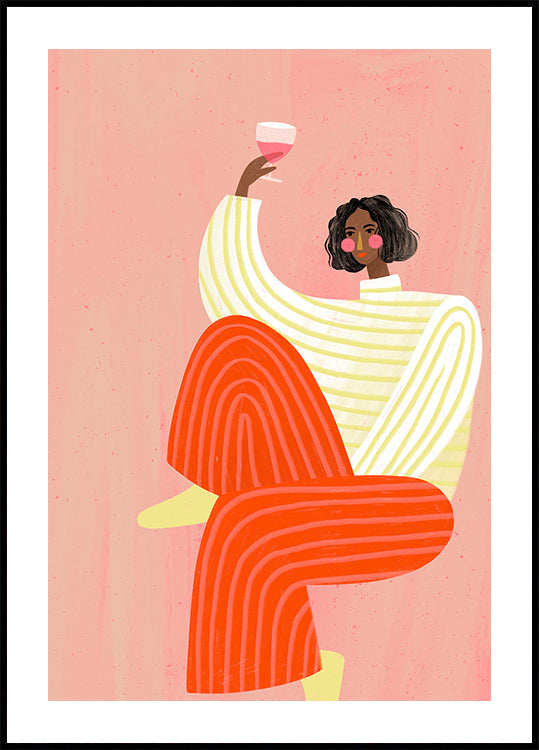 Die Frau mit dem Glas Wein