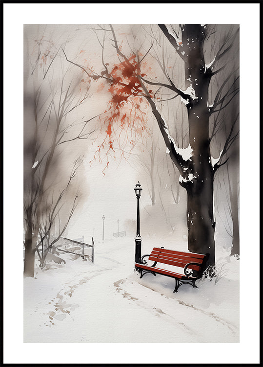 Das Red Bench-Poster