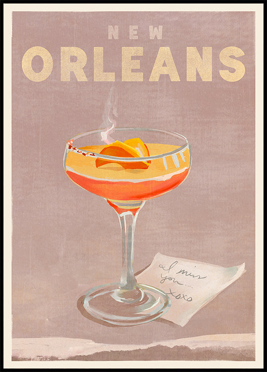 New Orleans Cocktail-Reiseplakat
