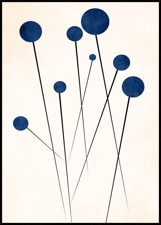 Poster mit wilden Blaubeeren