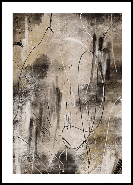 Abstrakte Linien und Formen Kunstposter - Posterbox.dk