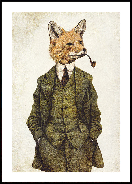 Das stilvolle Vintage-Fox-Poster