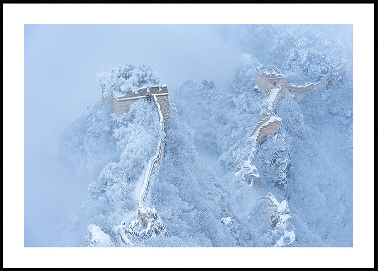 Poster „Die Chinesische Mauer in Eis und Schnee“.