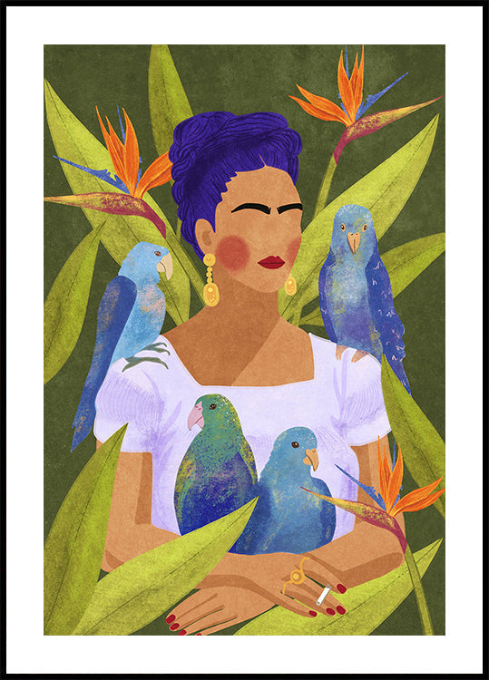 Frida und Vögel Poster