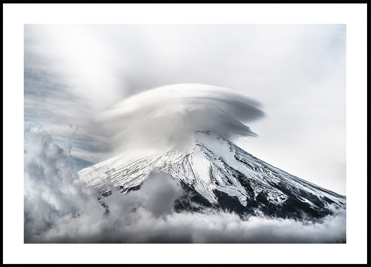 Regenschirmwolke Fuji Poster