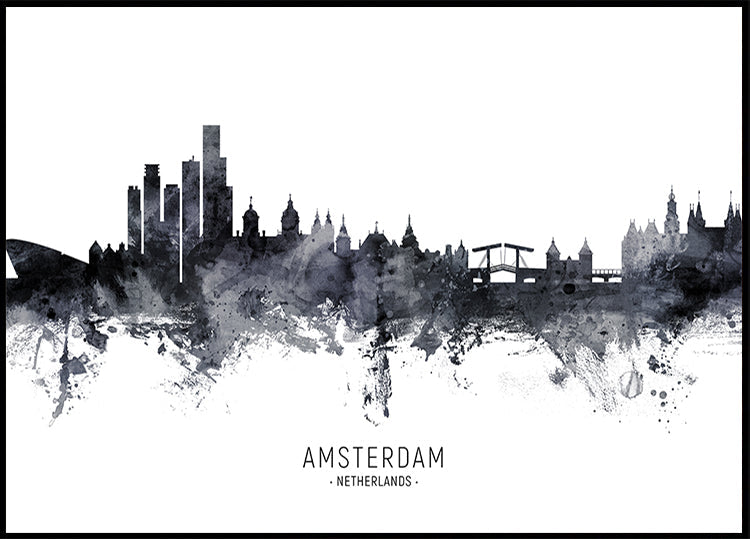 Amsterdam-Niederlande-Skyline-Poster