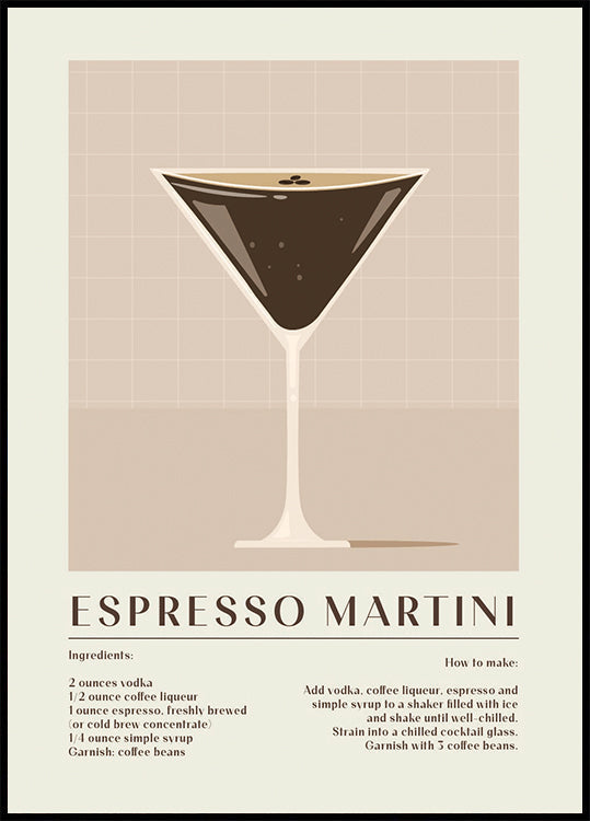 Espresso-Martini-Rezept-Poster - Posterbox.dk