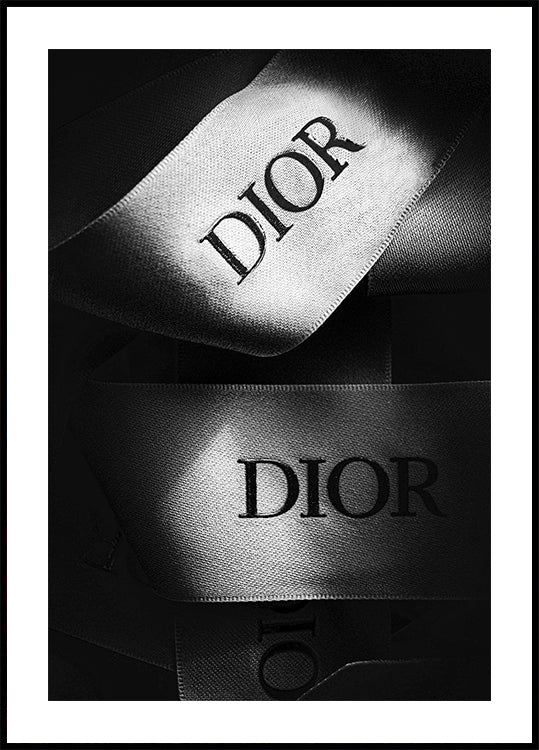Dior Fashion Ribbons Schwarz-Weiß-Poster