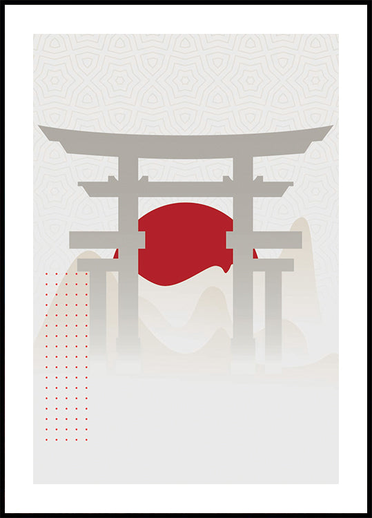 Torii-Tor-Rotes-Sonnen-Poster