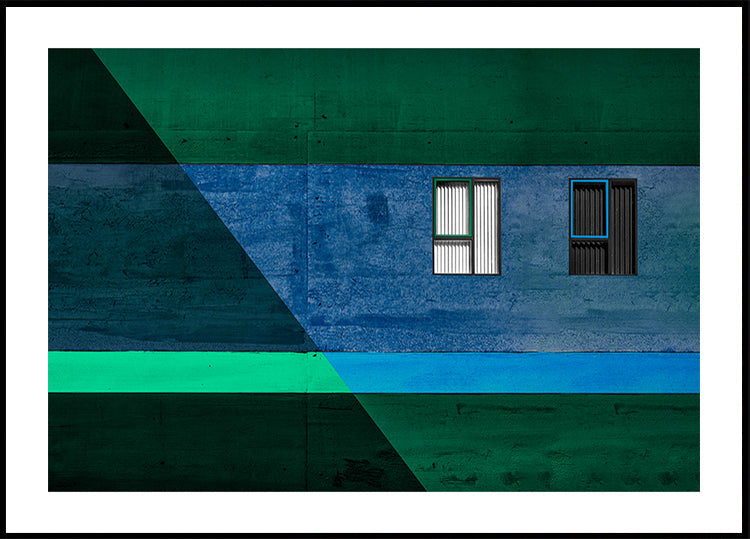 Jalousien in Schwarz-Weiß-Poster