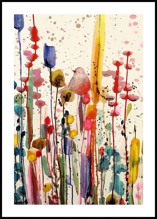 Poster „Vogel im Glück“.