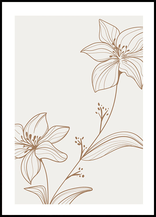 Line Art Flower No.1 Poster - Posterbox.dk