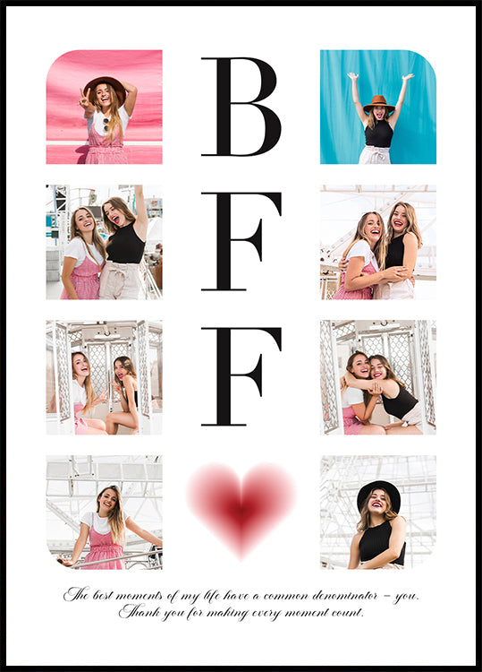 BFF personalisiertes Fotocollage-Poster