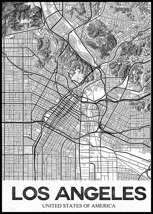 Weißes Poster von Los Angeles