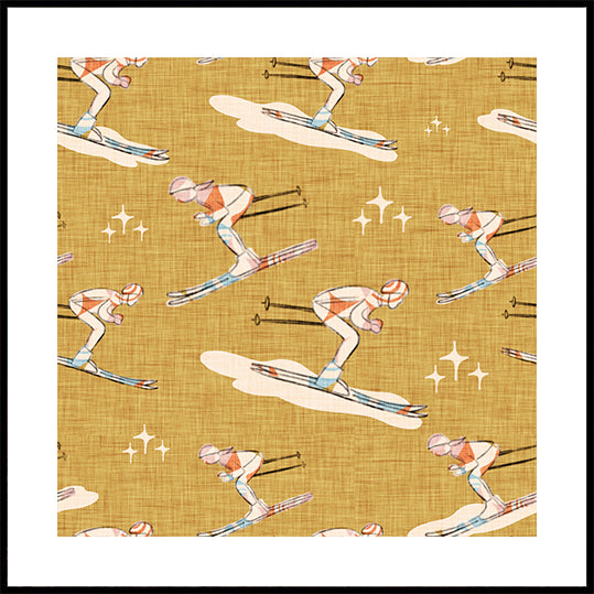 Wintersport Retro Vintage Ski Blue.png Poster