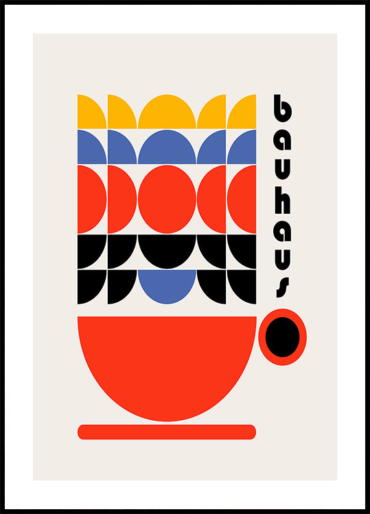 Bauhaus-Kaffee-Dekor-Poster der 70er Jahre