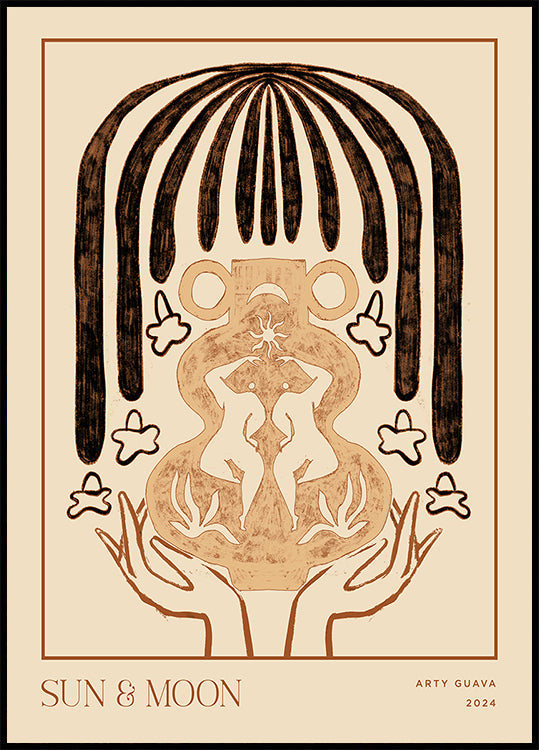 Gefäßsammlung: Sonne- und Mondplakat